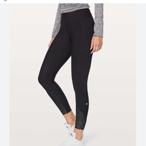Lululemon Tight Stuff Tight II 25" leggings size 4 reflective running leggings
